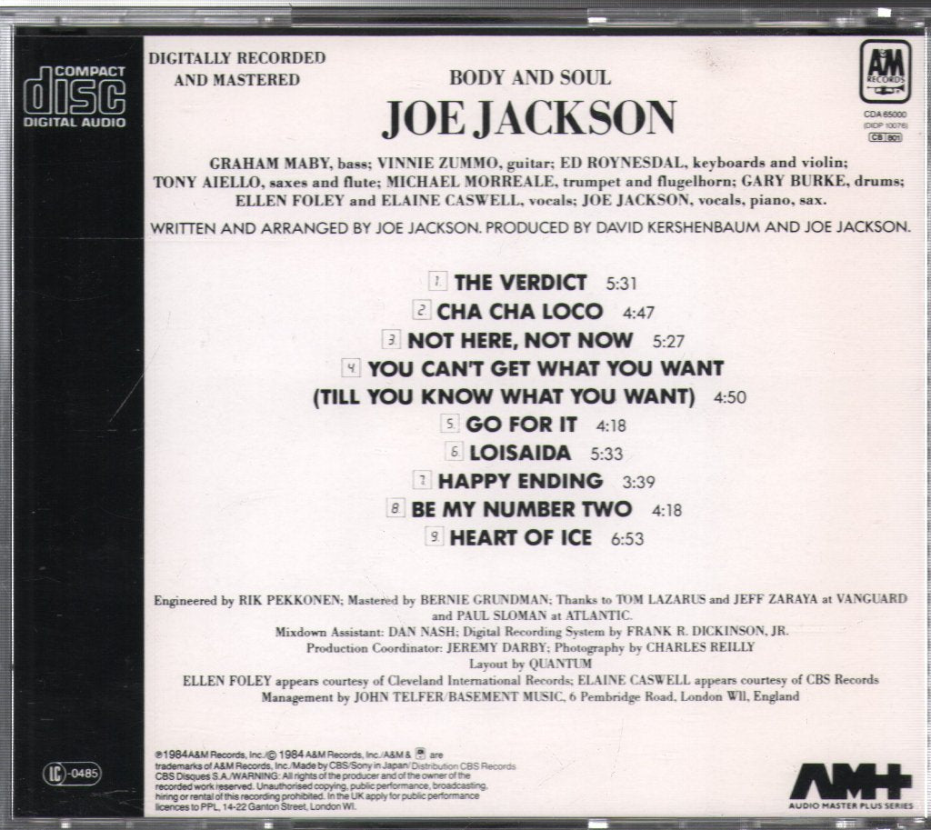 Joe Jackson - Body And Soul - Cd