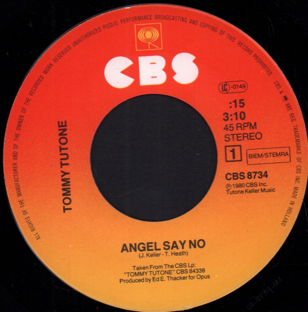 Tommy Tutone - Angel Say No - 7 Inch
