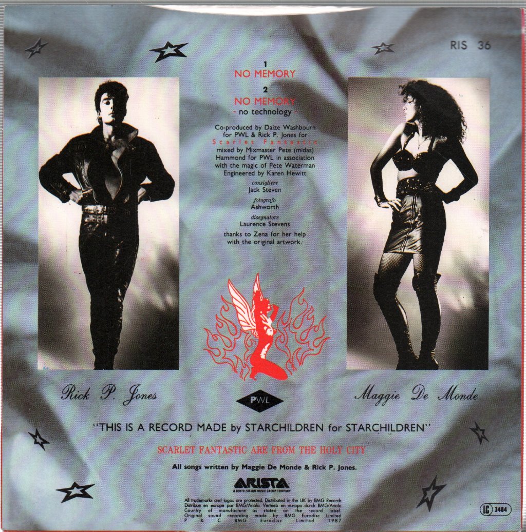Scarlet Fantastic - No Memory - 7 Inch