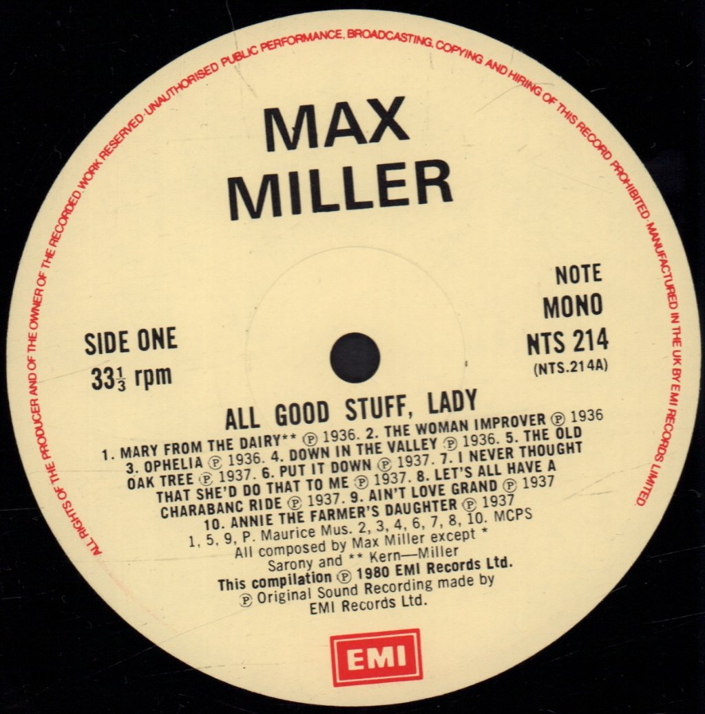 Max Miller - All Good Stuff Lady - Lp