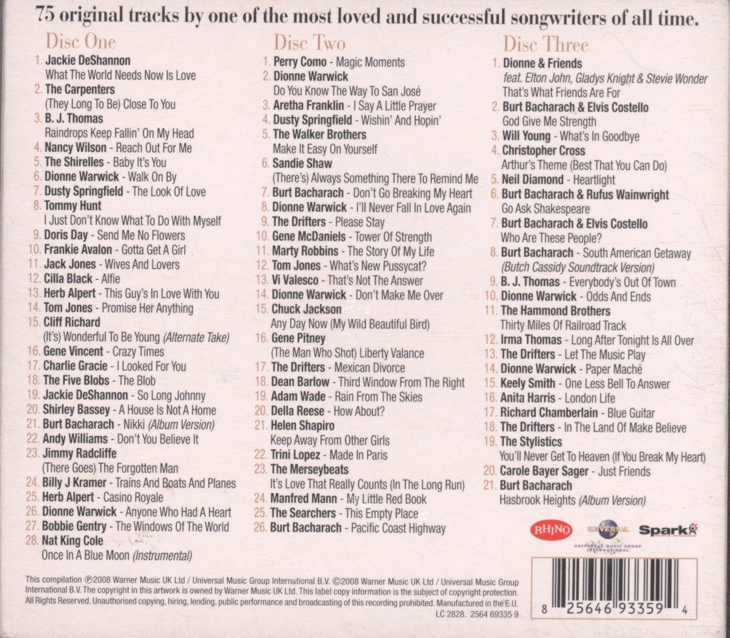 Burt Bacharach - Magic Moments - The Definitive Burt Bacharach Collection - Cd Set