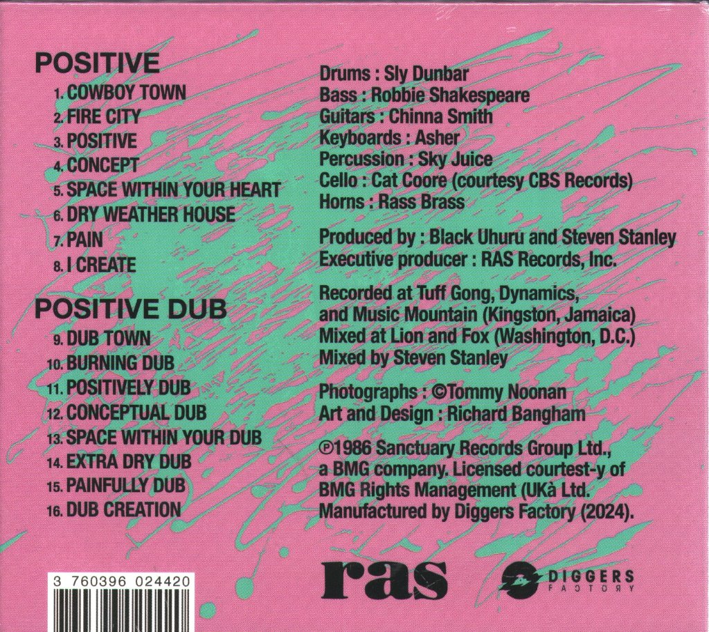 Black Uhuru - Positive & Positive Dub - Double Cd