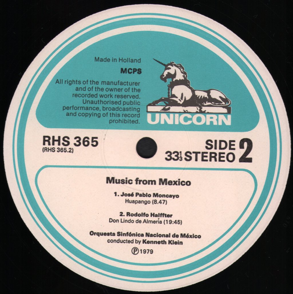 Kenneth Klein / Orquesta Sinfonica Nacional De Mexxico - Music From Mexico - Lp