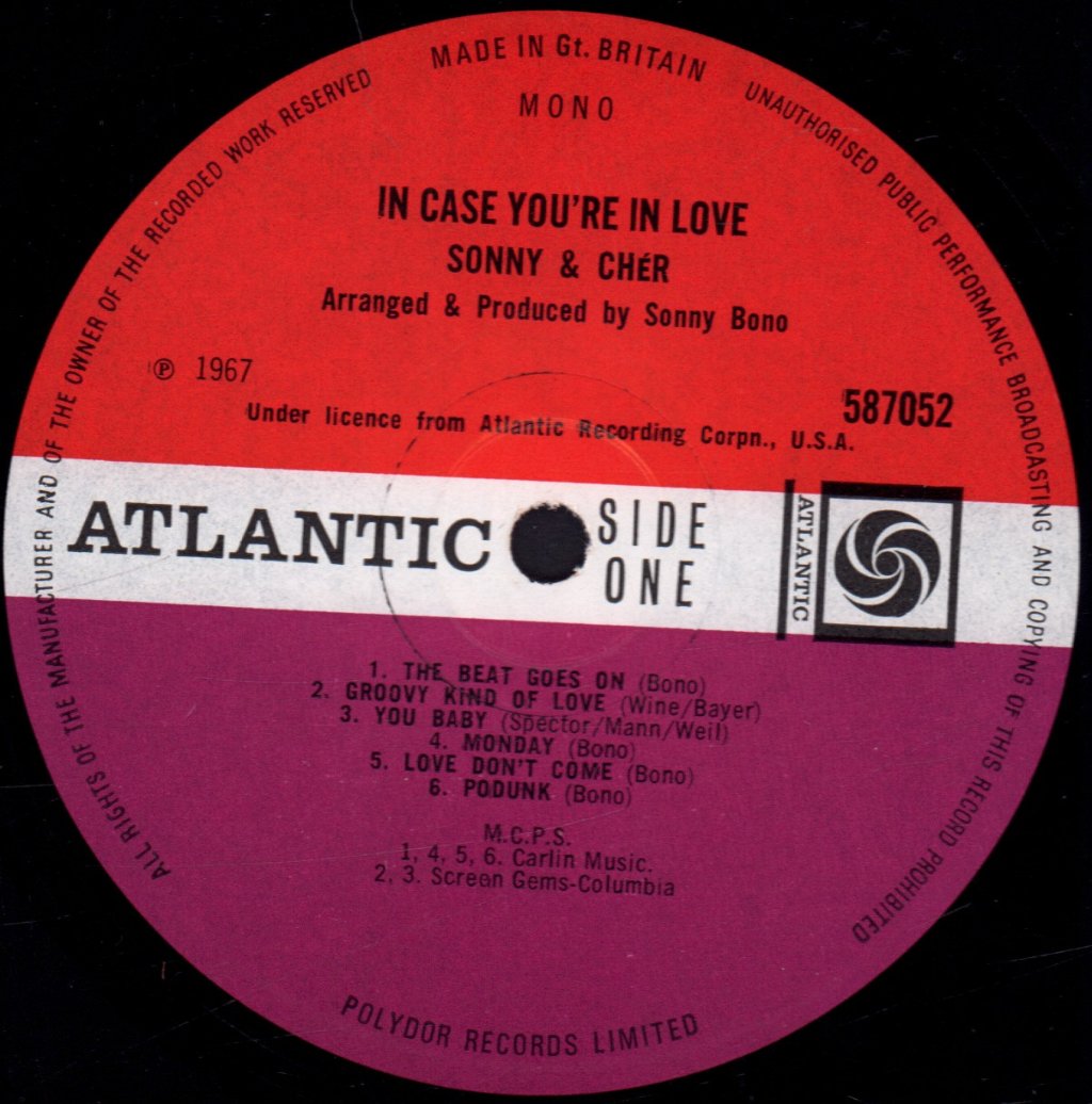 Sonny And Cher - In Case You're In Love - Lp
