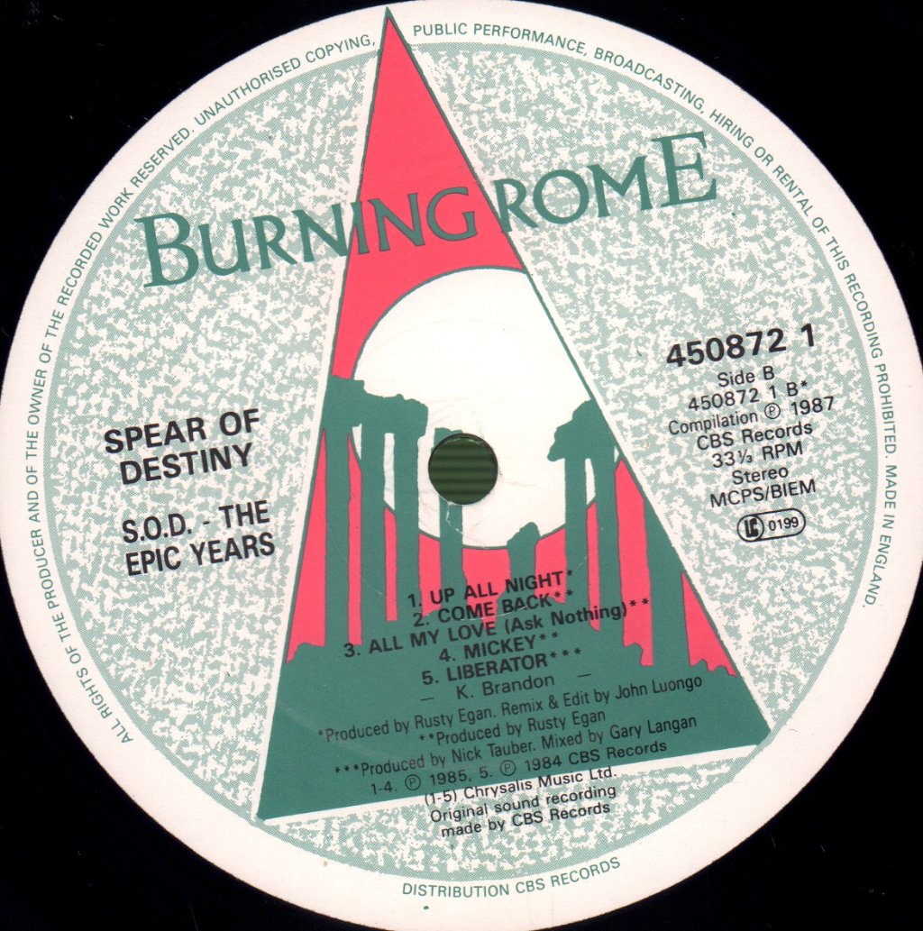 Spear Of Destiny - S.O.D. The Epic Years - Lp