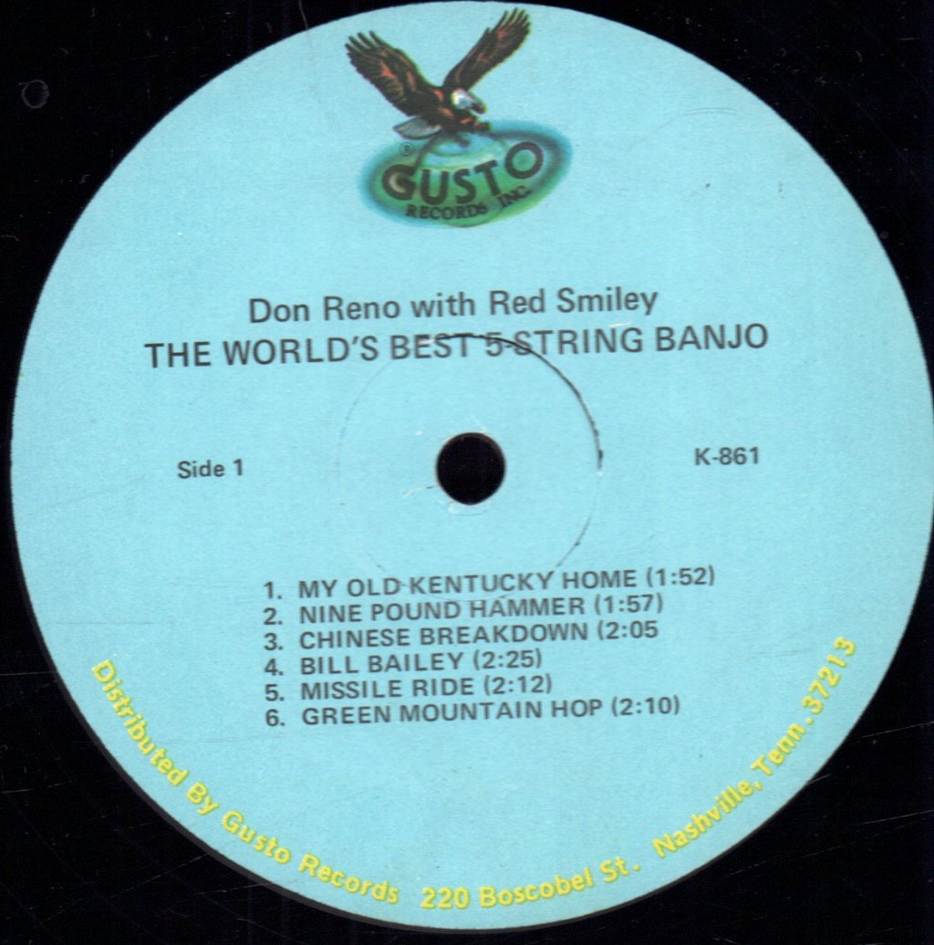 Don Reno With Red Smiley - World's Best 5-String Banjo - Lp