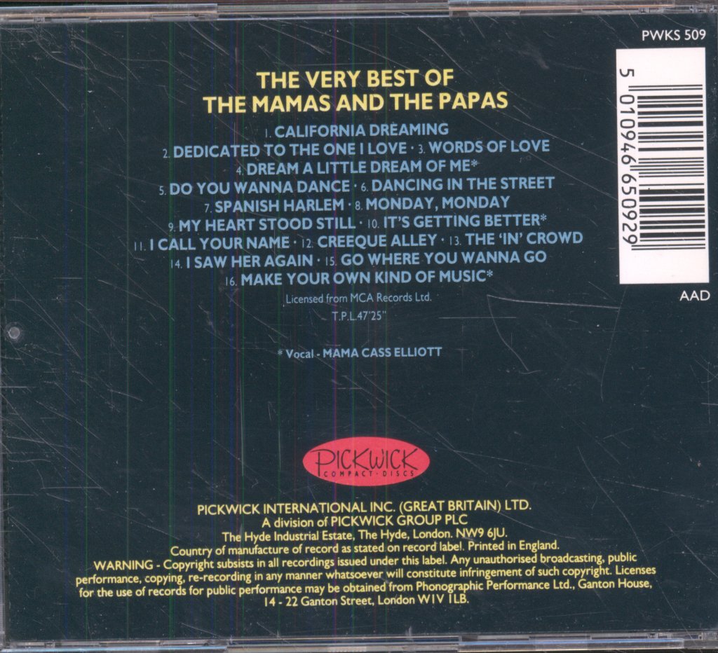 Mamas & The Papas - Very Best Of The Mamas And The Papas - Cd