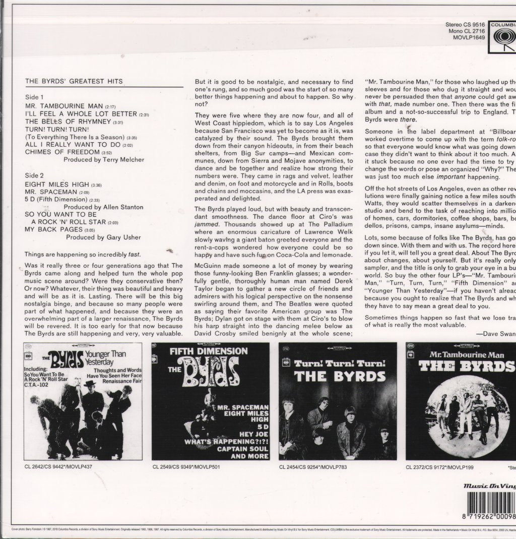 Byrds - Byrds' Greatest Hits - Lp
