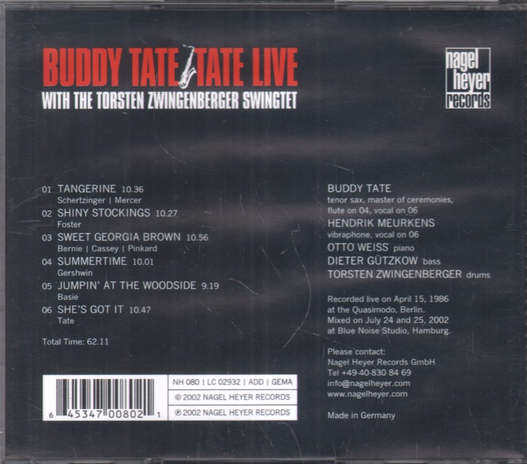 Andrew Cyrille, Torsten Zwingenberger Swingtet - Tate Live - Cd