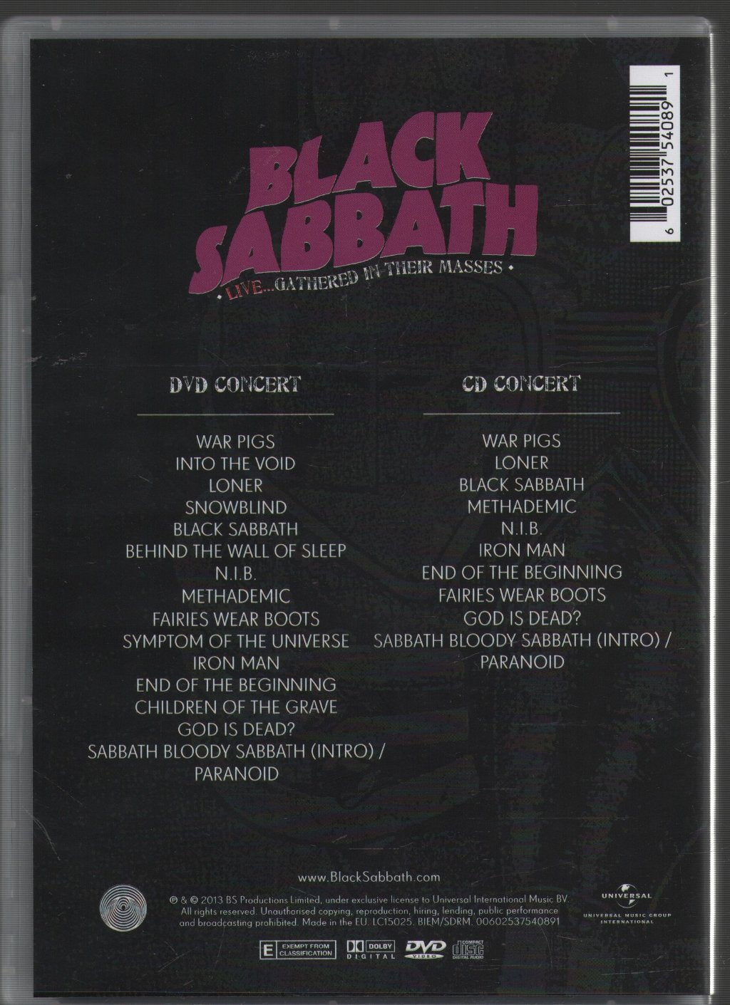Black Sabbath - Live...Gathered In Their Masses - Cd/Dvd