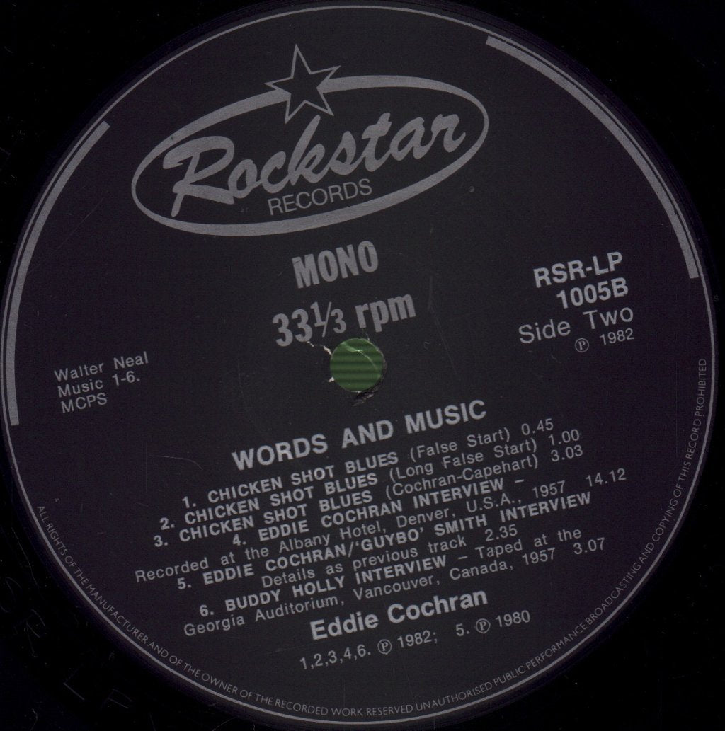 Eddie Cochran - Words And Music - Lp