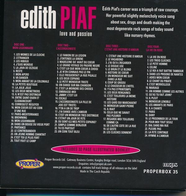 Edith Piaf - Love And Passion - Cd Set