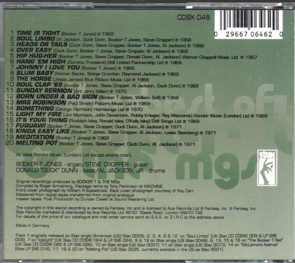 Booker T & The MG's - Best Of Booker T & The MGs - Cd