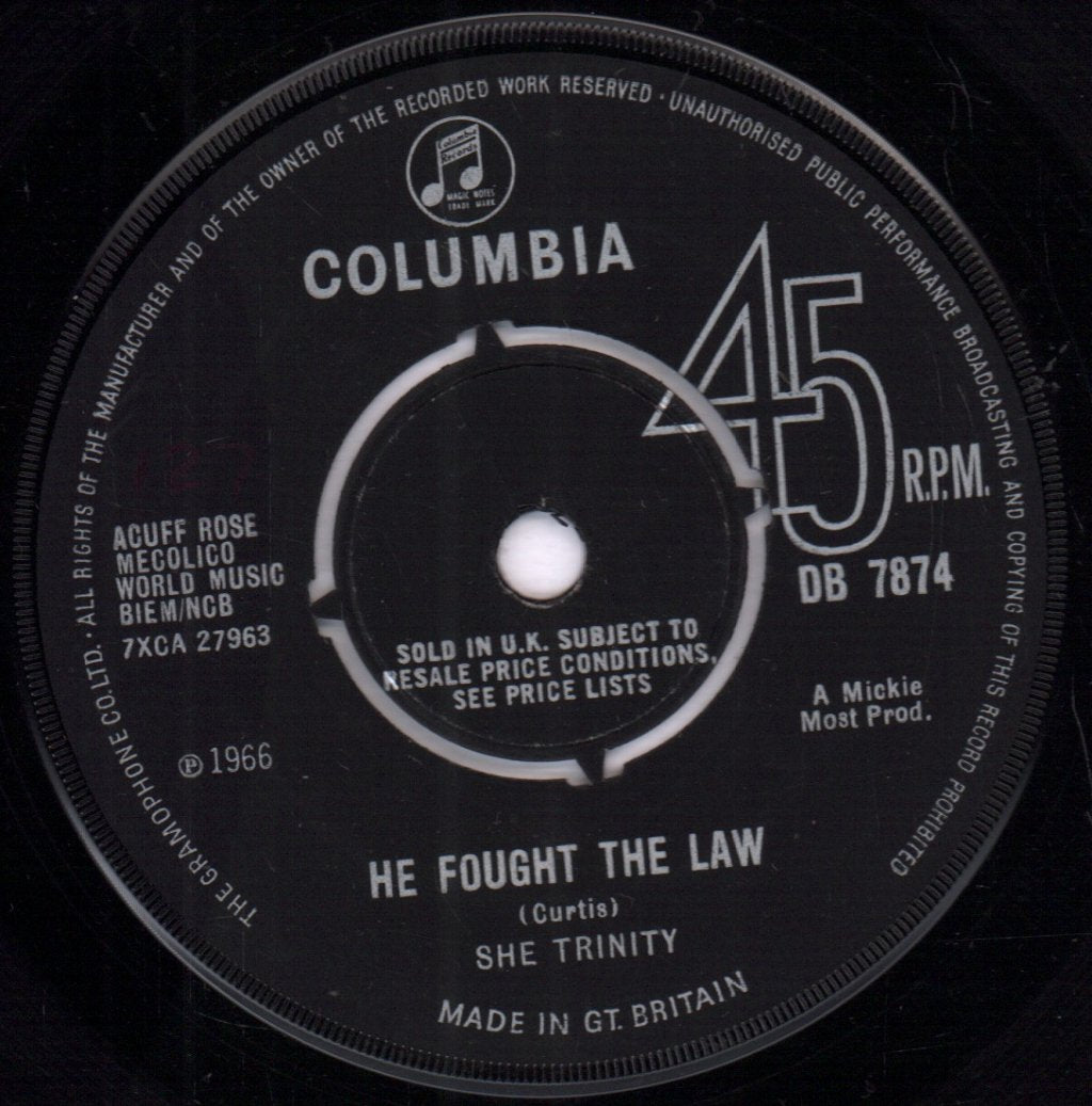 She Trinity - He Fought The Law - 7 Inch