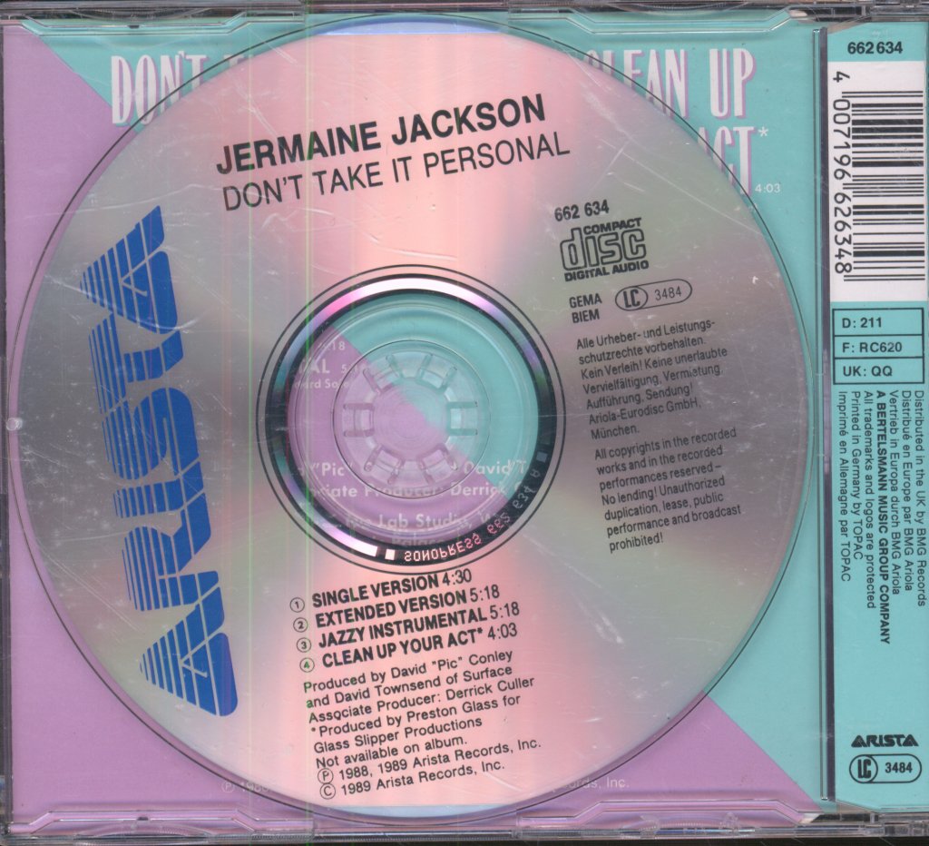Jermaine Jackson - Don't Take It Personal - Cd