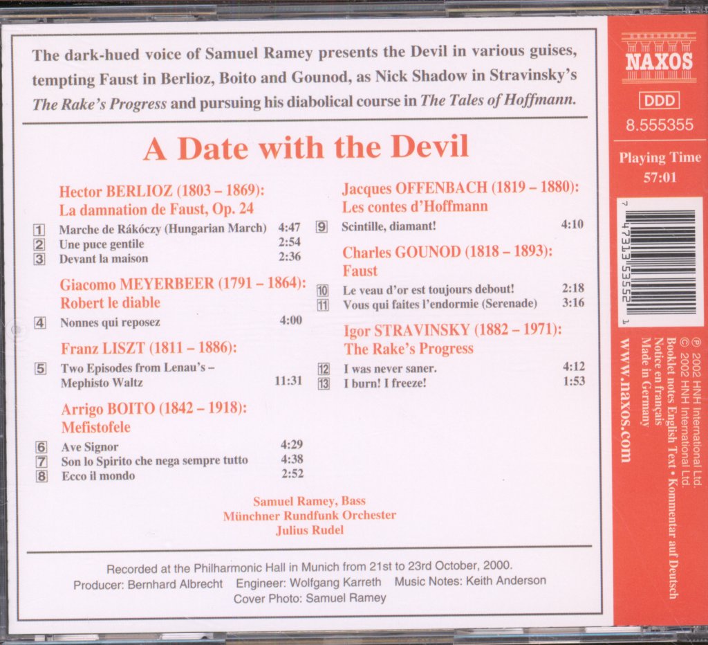 Samuel Ramey, Münchner Rundfunk Orchester - A Date With The Devil (Faust • Mefistofele • La Damnation De Faust) - Cd