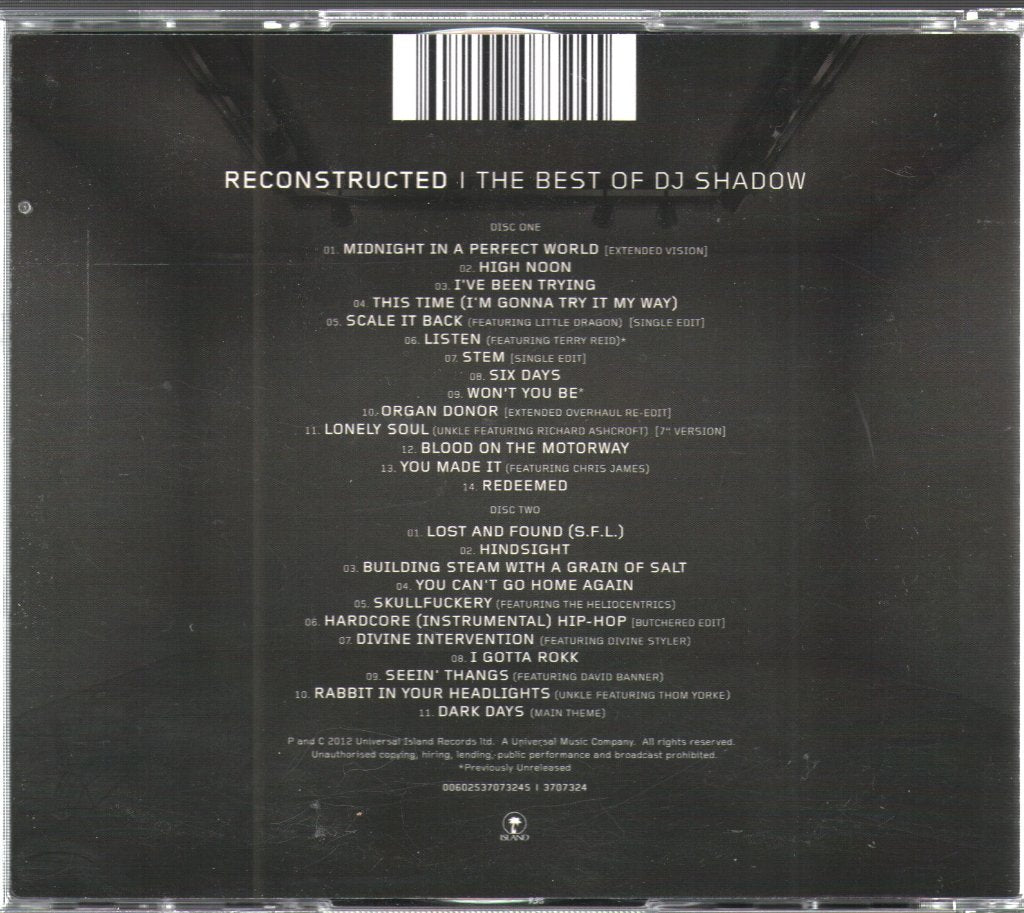DJ Shadow - Reconstructed | The Best Of DJ Shadow - Double Cd