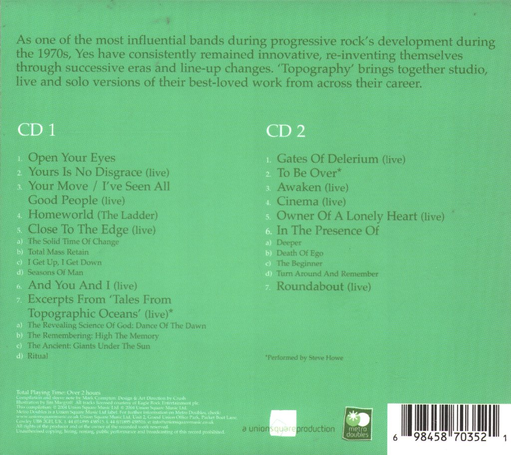Yes - Topography - The Yes Anthology - Studio, Live & Solo Classics - Double Cd