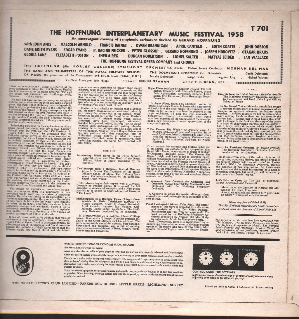 Gerard Hoffnung - Hoffnung Interplanetary Music Festival 1958 - Lp