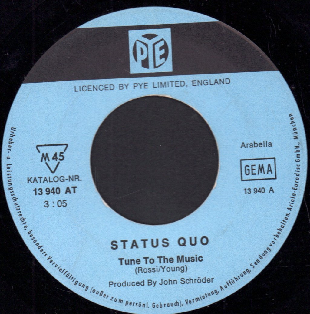 Status Quo - Tune To The Music - 7 Inch