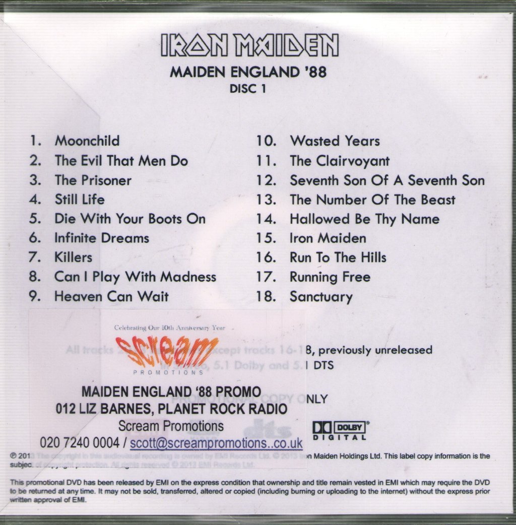 Iron Maiden - Maiden England '88 - Dvdr