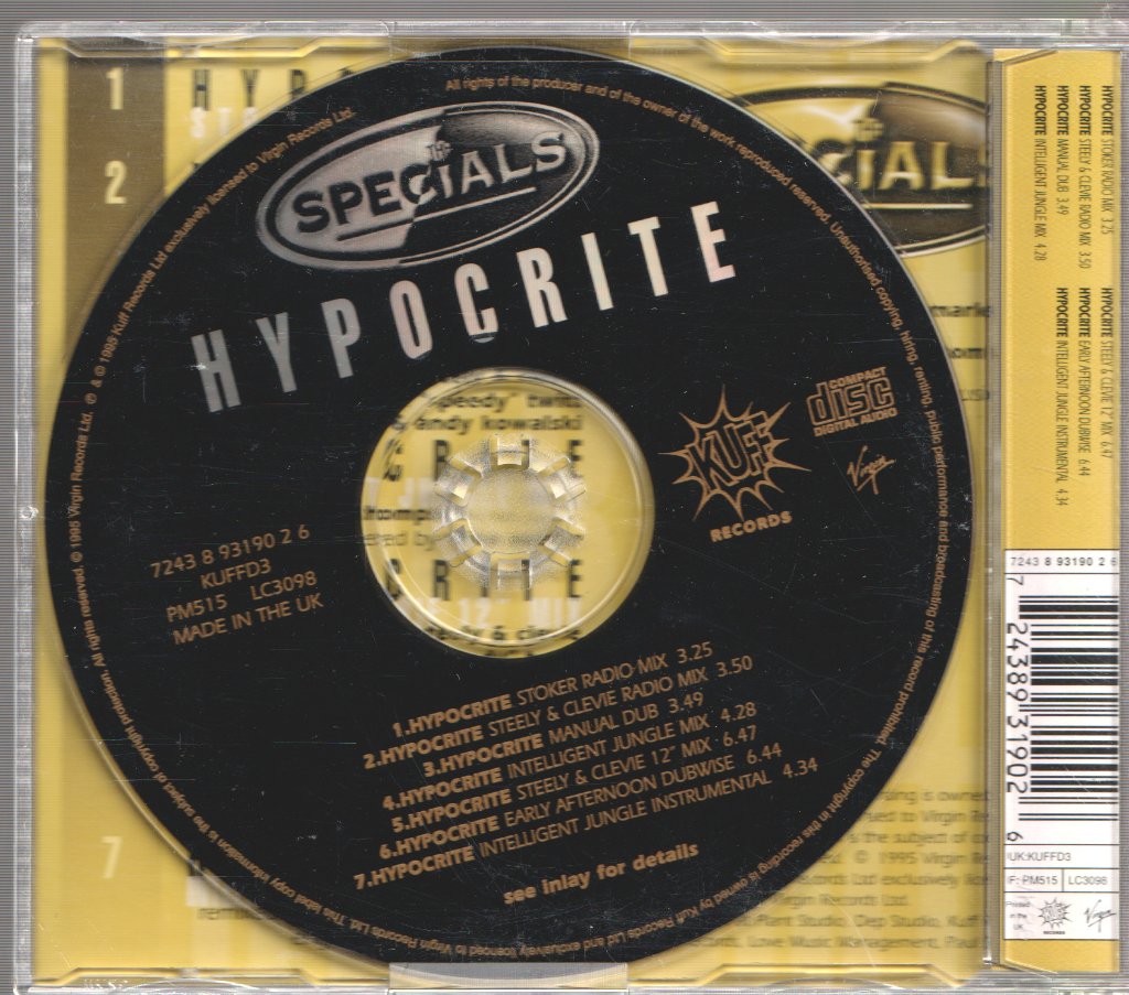 Specials Featuring Sheena Staple & Kendell Smith - Hypocrite - Cd