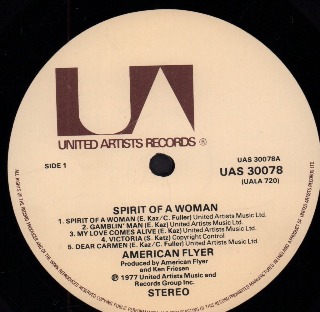 American Flyer - Spirit Of A Woman - Lp