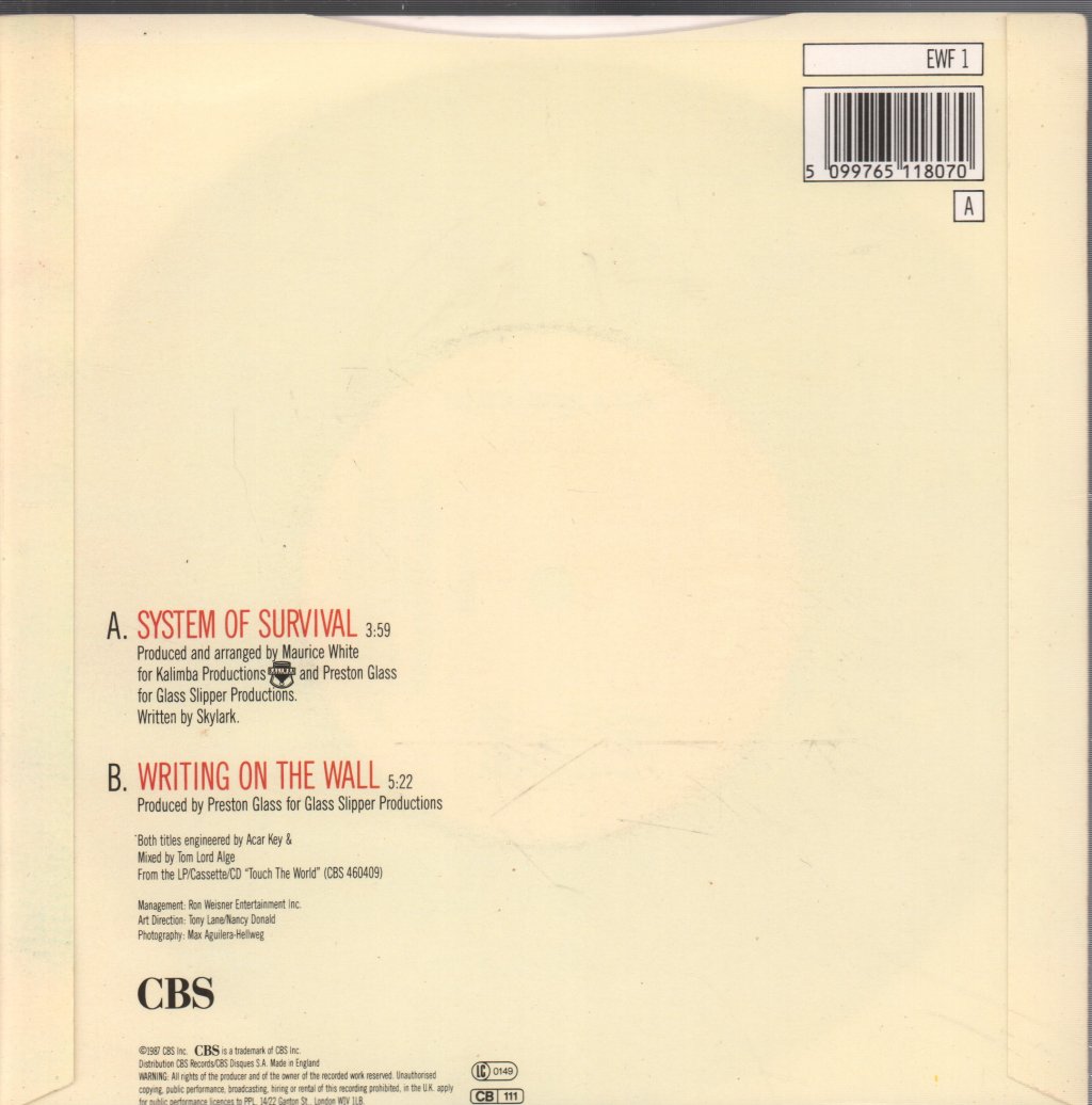 Earth Wind And Fire - System Of Survival - 7 Inch
