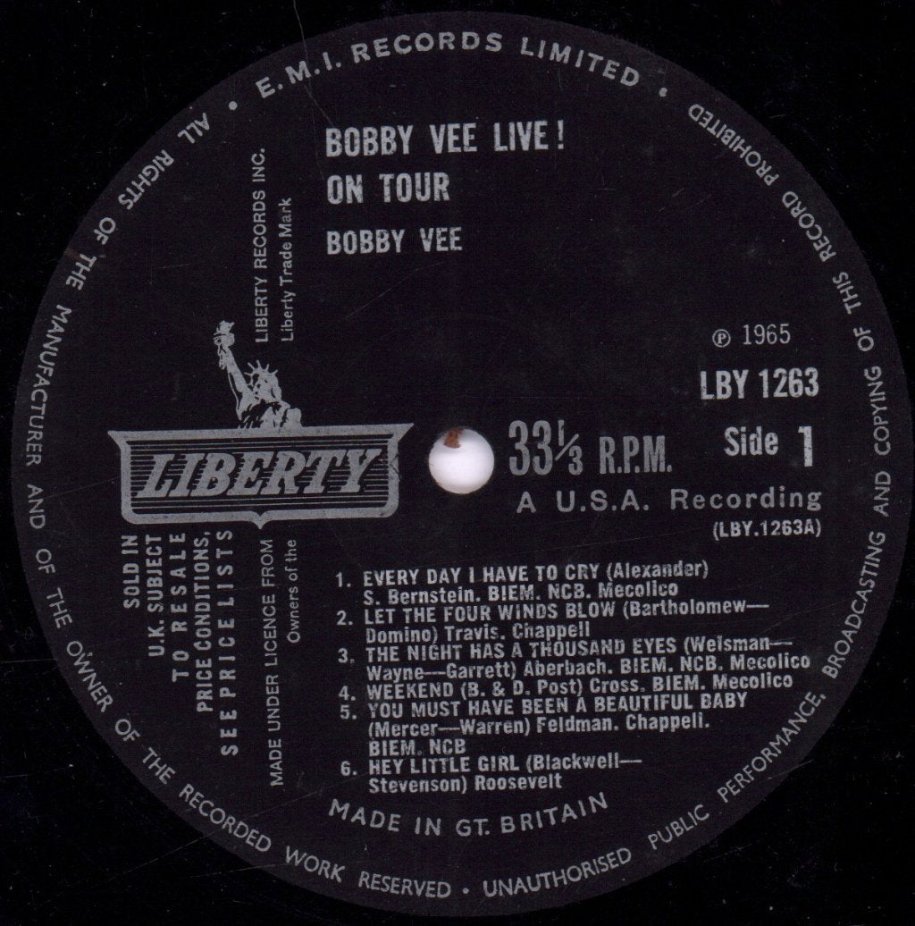 Bobby Vee - Live! On Tour - Lp