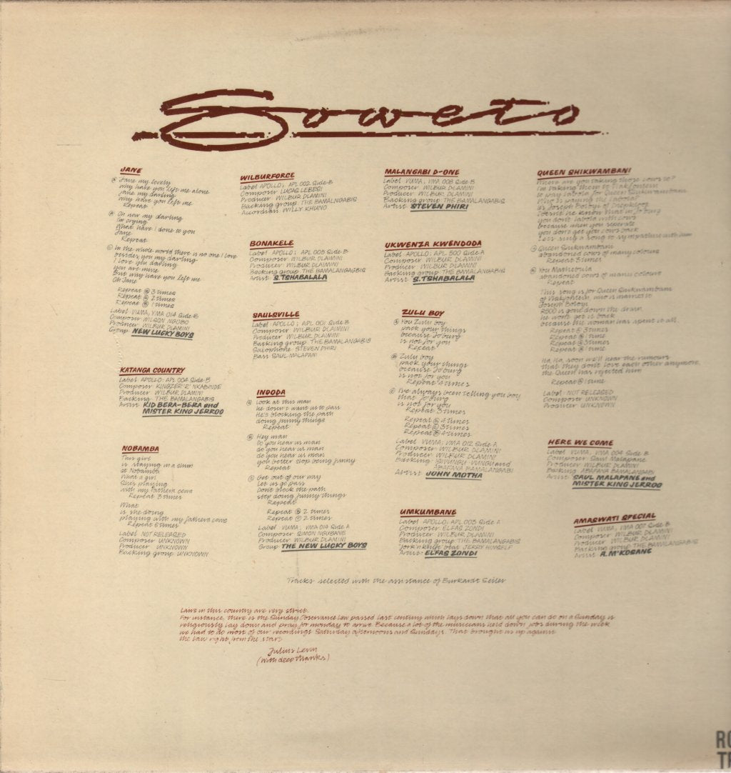 Various Artists - Soweto - Lp