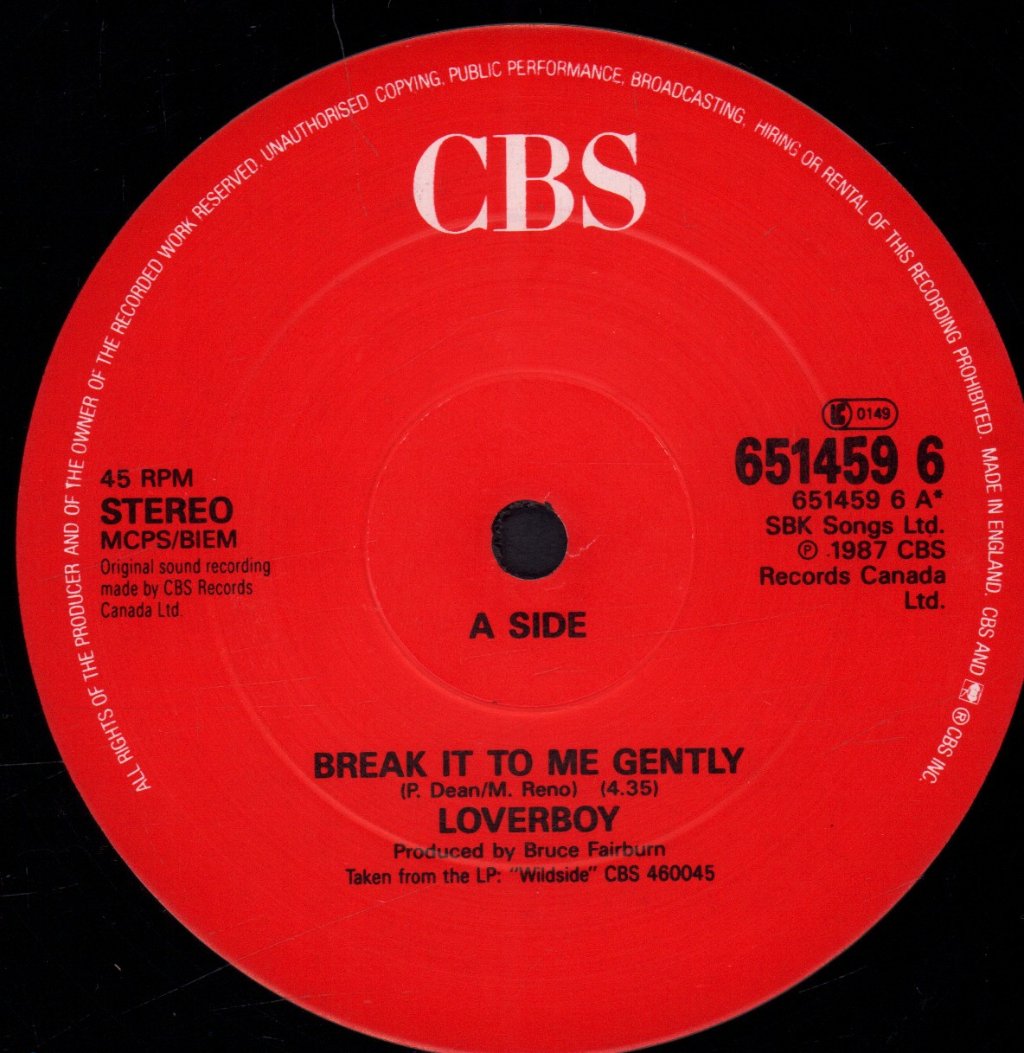 Loverboy - Break It To Me Gently - 12 Inch