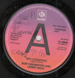 Kop Unlimited - My Liverpool - 7 Inch