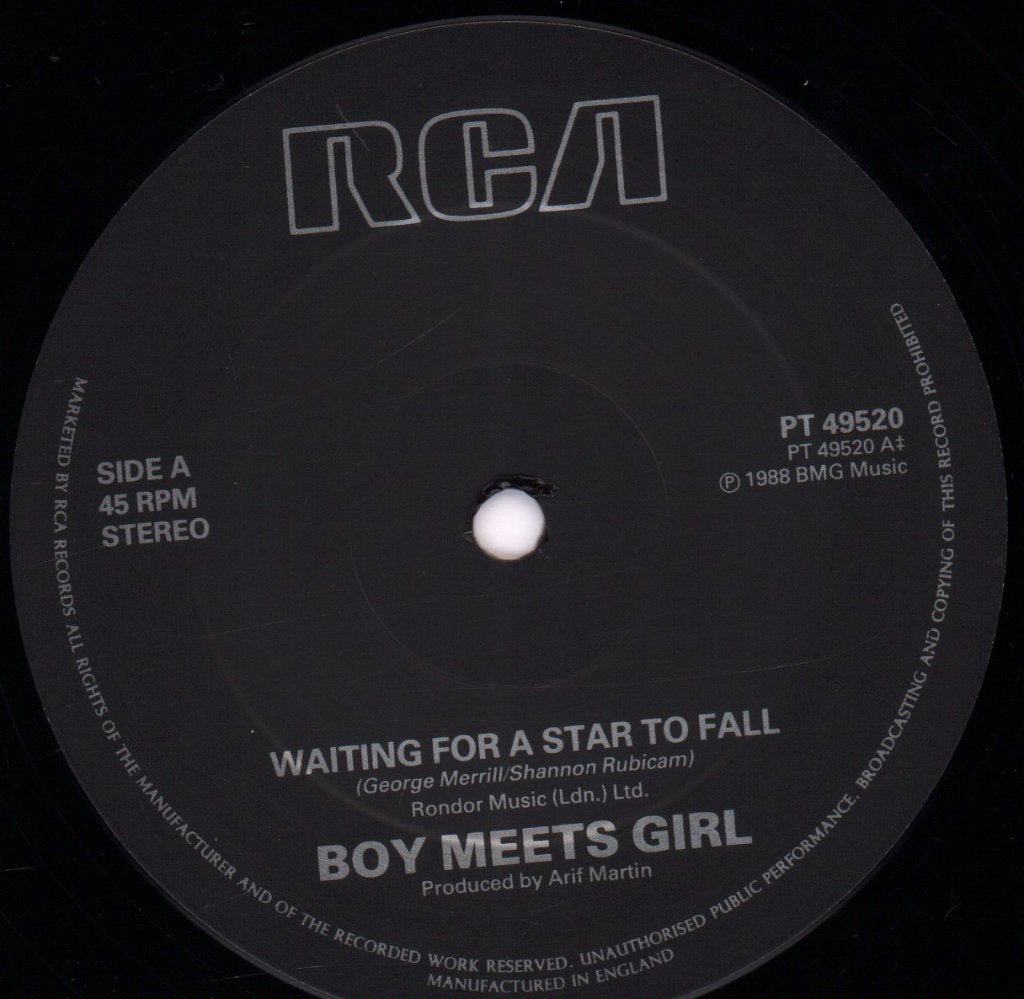 Boy Meets Girl (Pop) - Waiting For A Star To Fall - 12 Inch