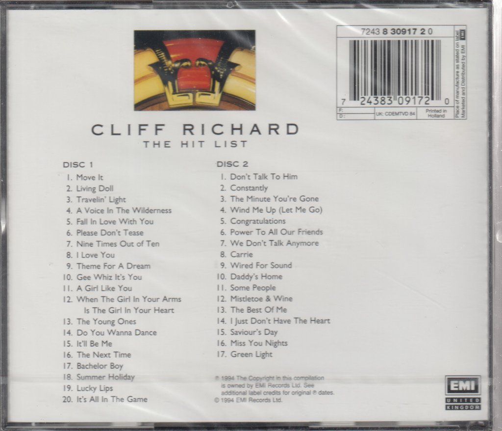 Cliff Richard - Hit List - Double Cd