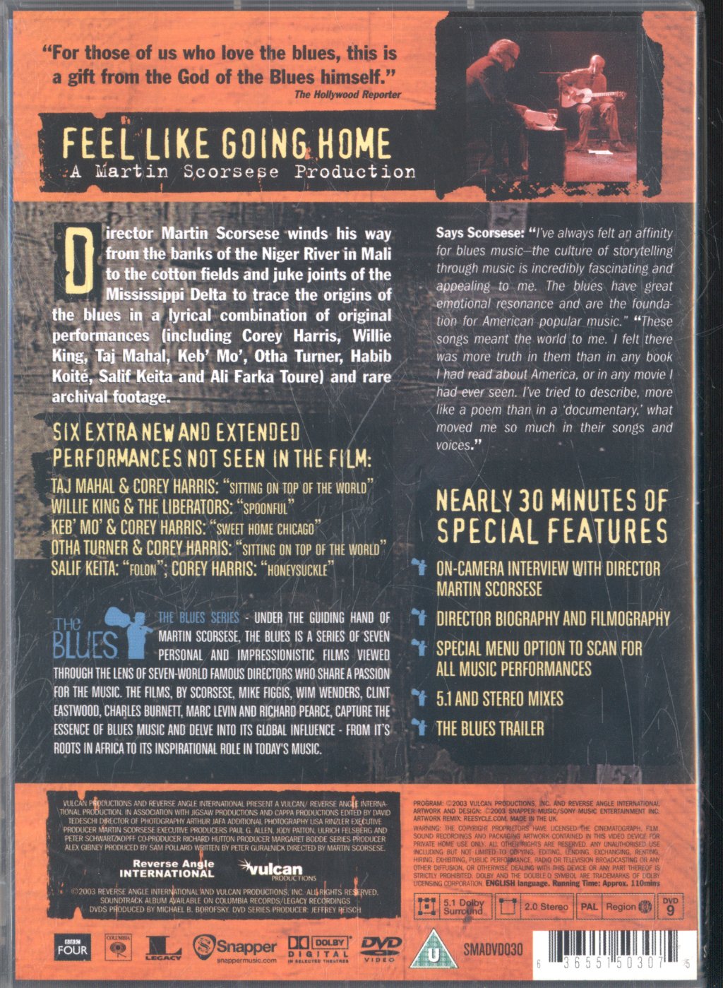 Various Artists - Martin Scorsese Presents The Blues - Feel Like Going Home - Dvd