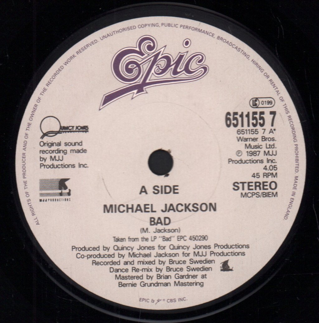 Michael Jackson - Bad - 7 Inch