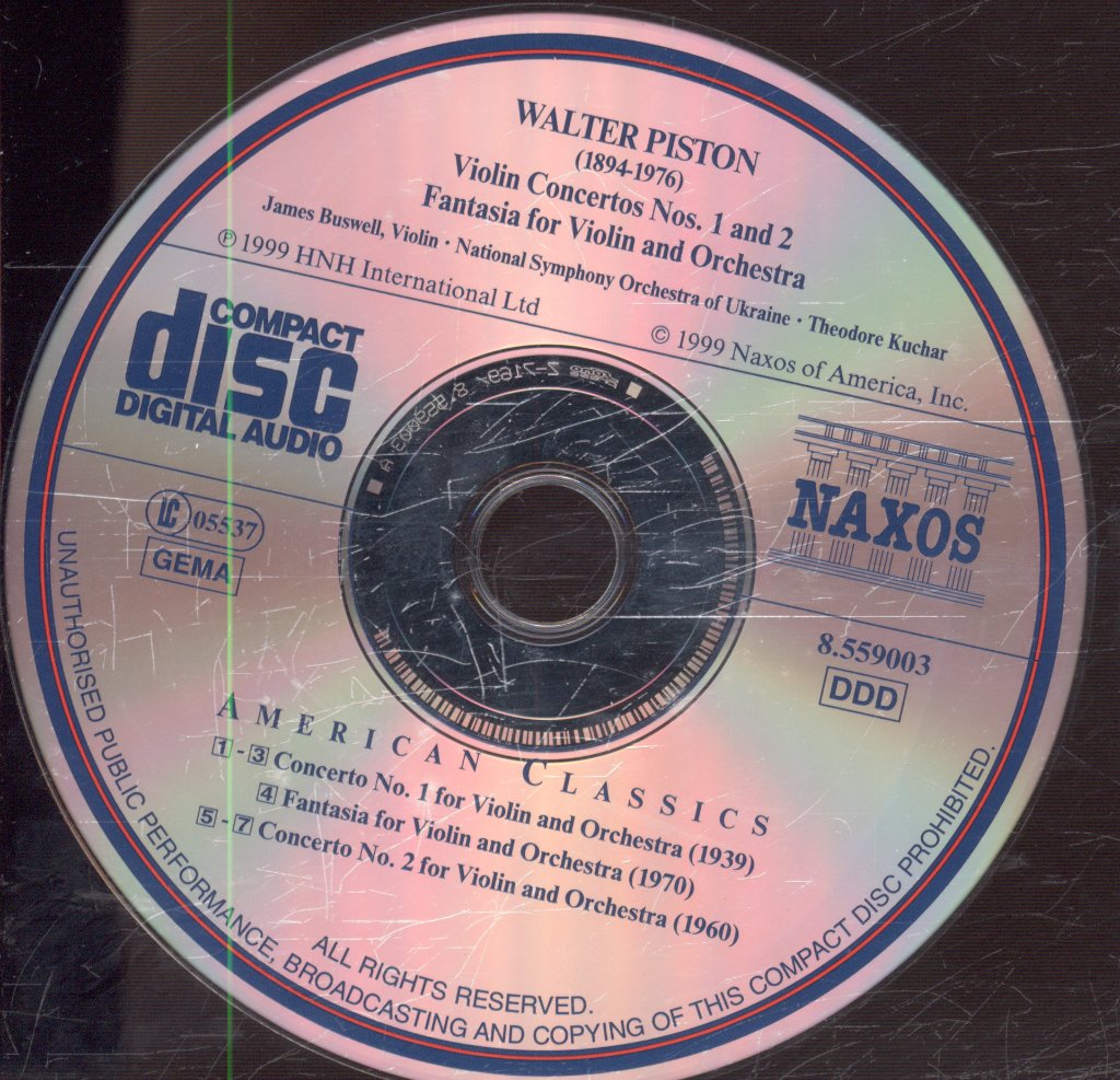 National Symphony Orchestra Of Ukraine, Theodore Kuchar - Walter Piston - Violin Concertos Nos. 1 And 2 • Fantasia For Violin And Orchestra - Cd