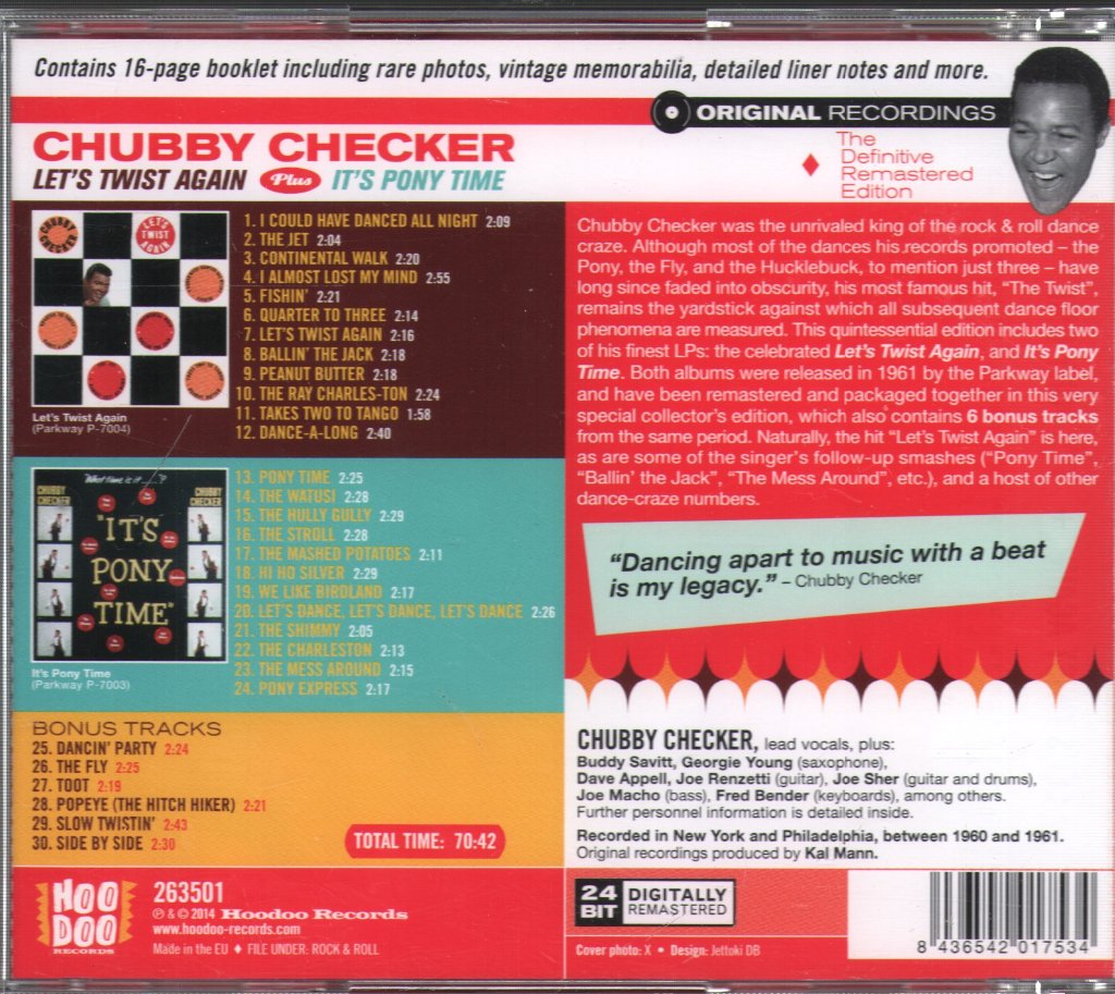 Chubby Checker - Let's Twist Again + It's Pony Time - Cd
