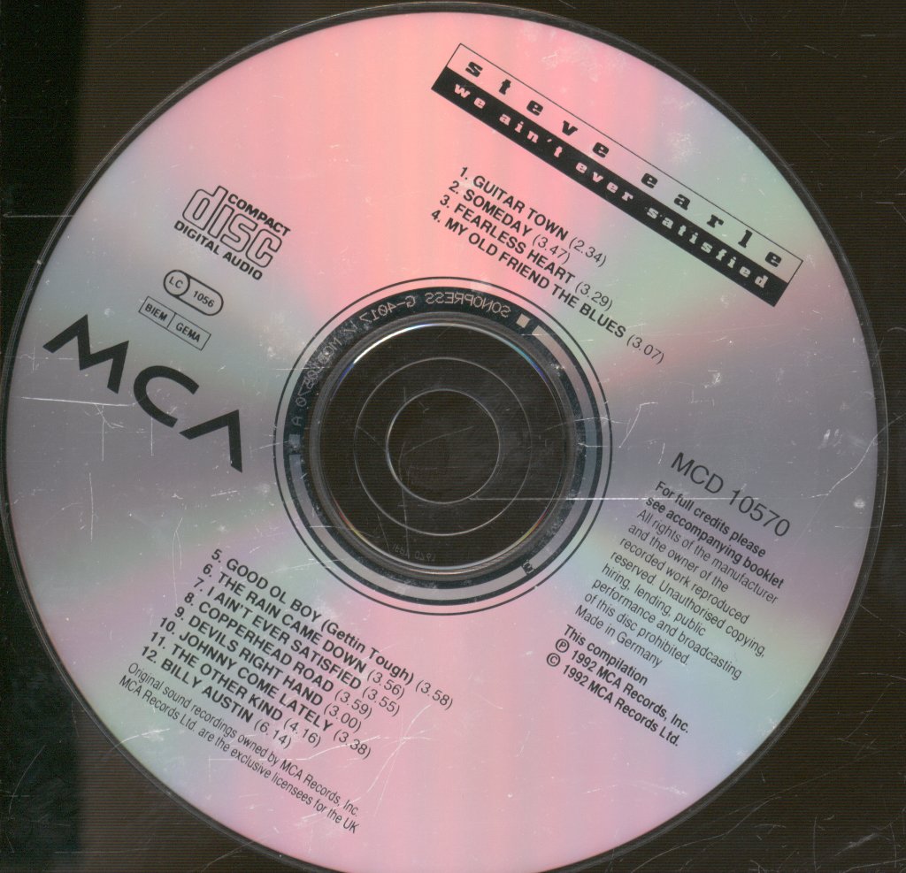 Steve Earle - We Ain’t Ever Satisfied (The Essential Collection) - Cd
