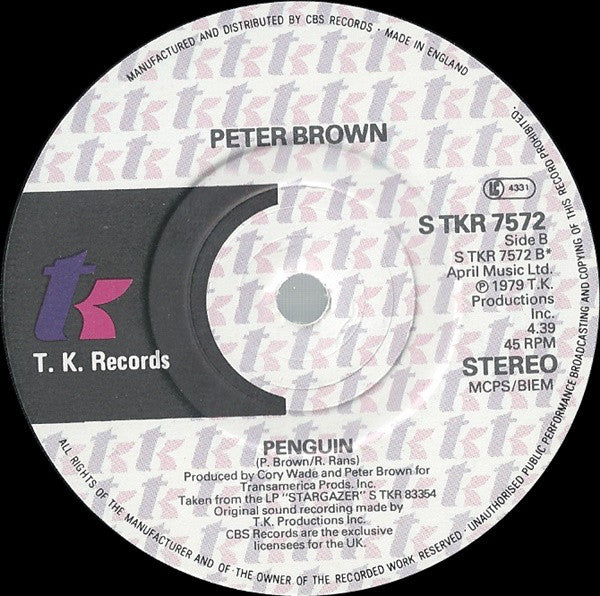 Peter Brown - Love In Our Hearts - 7 Inch