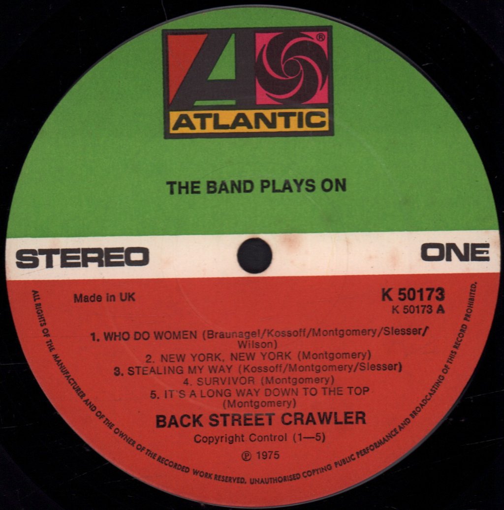 Back Street Crawler - Band Plays On - Lp