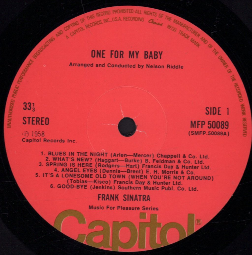 Frank Sinatra - One For My Baby - Lp