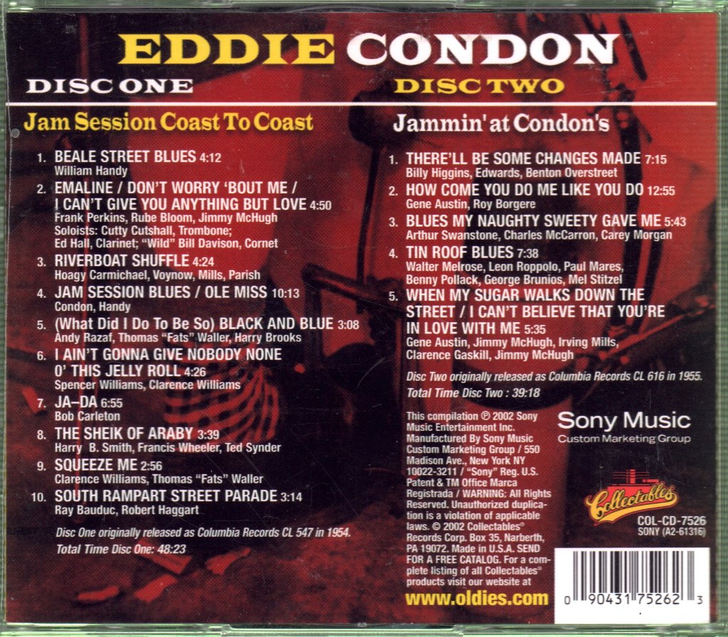 Eddie Condon - Jam Session Coast To Coast / Jammin' At Condon's - Double Cd