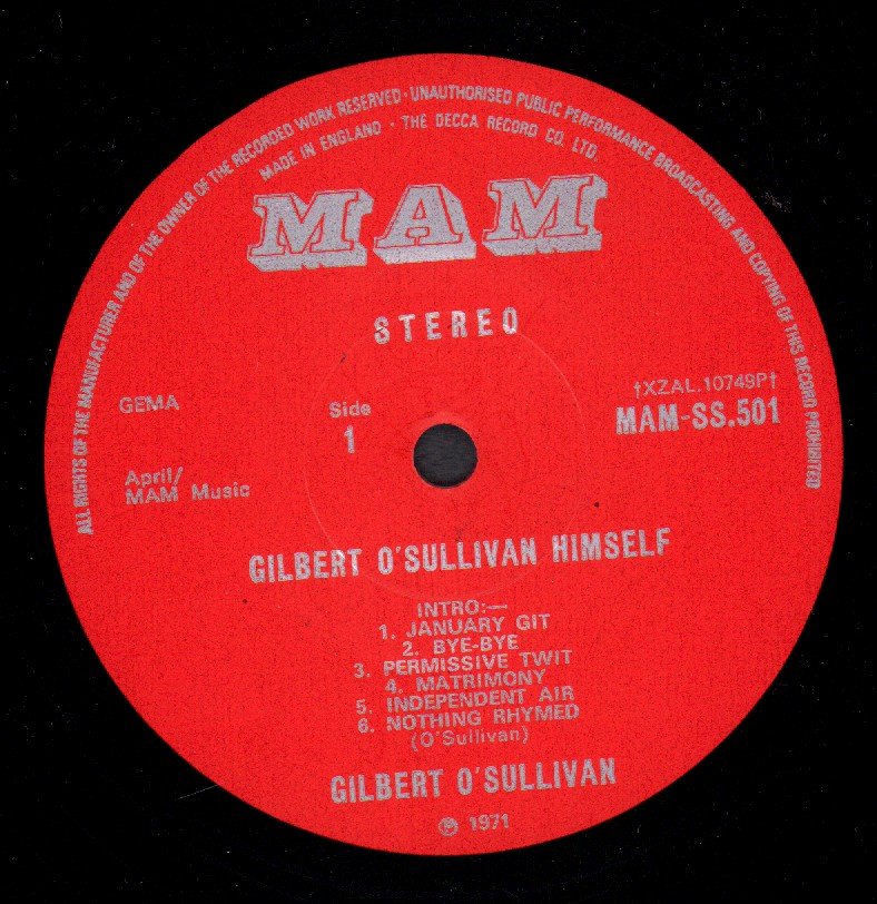 Gilbert O'Sullivan - Himself - Lp