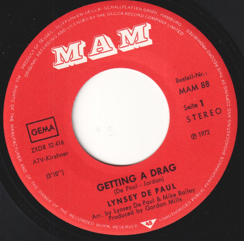 Lynsey De Paul - Getting A Drag - 7 Inch