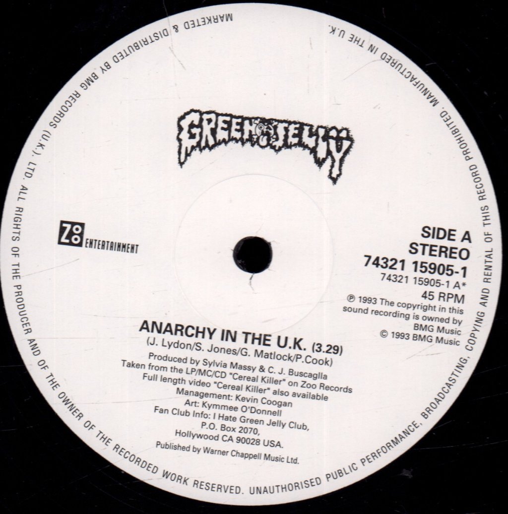 Green Jelly - Anarchy In The Uk - 12 Inch