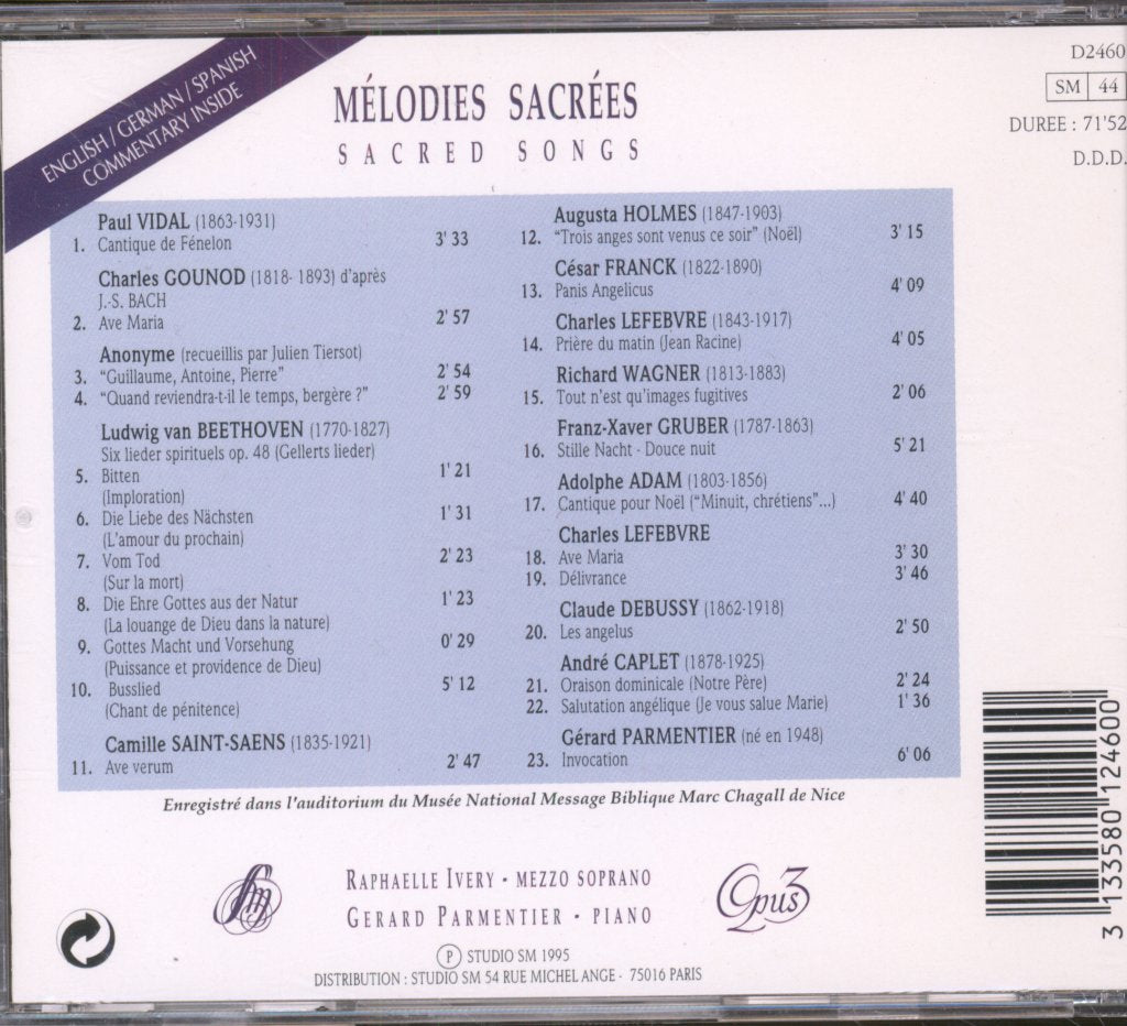 Raphaelle Ivery, Gerard Parmentier - Melodies Sacrees - Sacred Songs - Cd