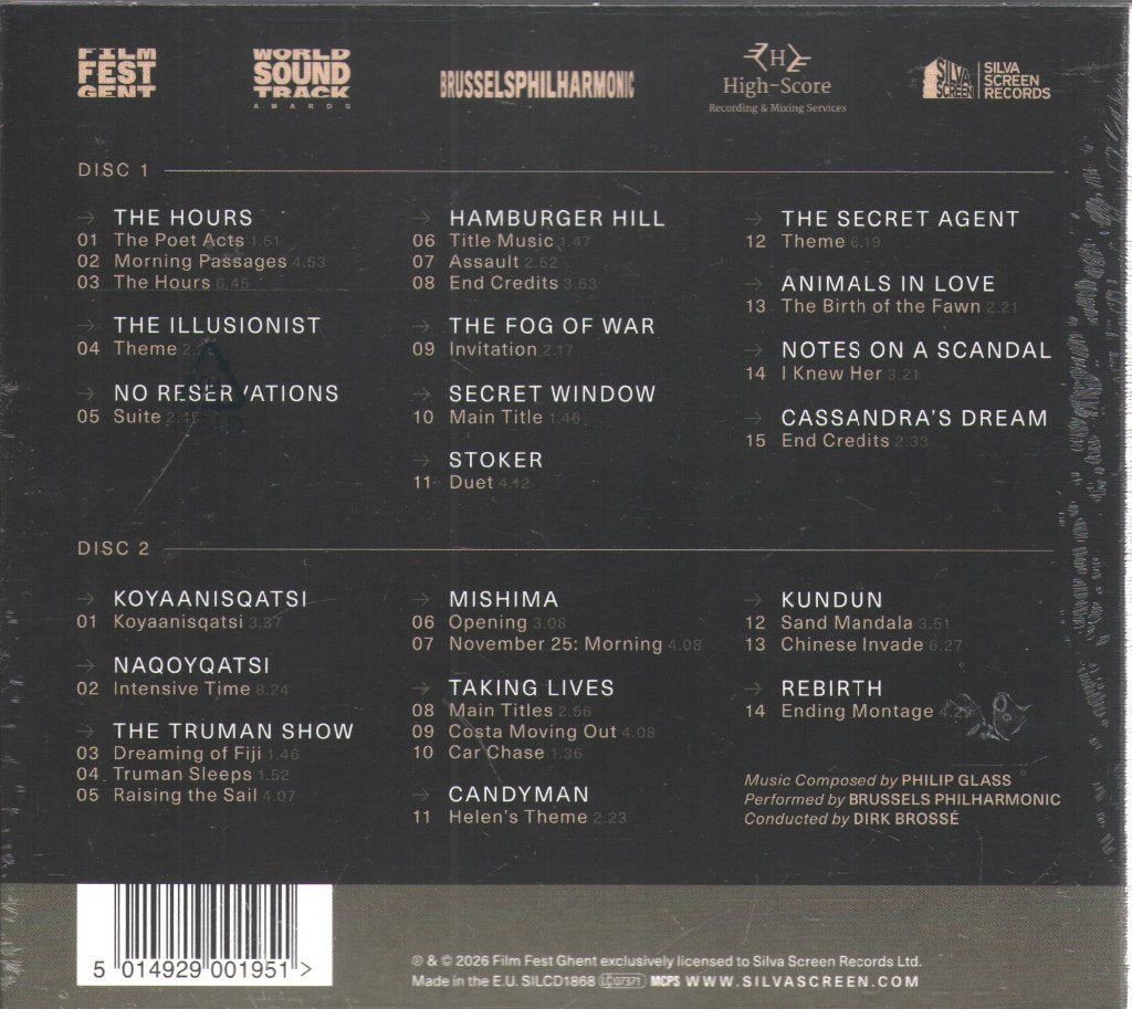 Brussels Philharmonic and Dirk Brosse - Philip Glass - Music For Film - Double Cd