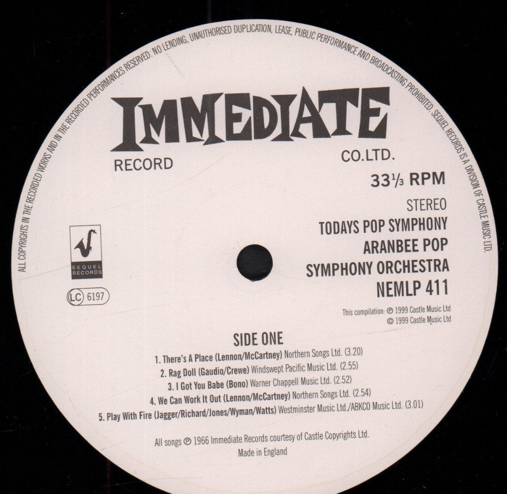 Aranbee Pop Symphony Orchestra - Todays Pop Symphony - Lp