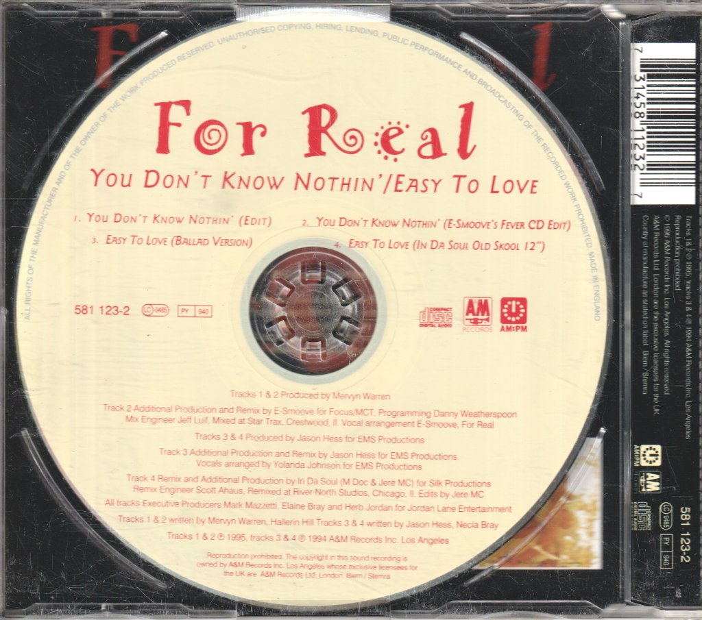 For Real - You Don't Know Nothin' - Cd